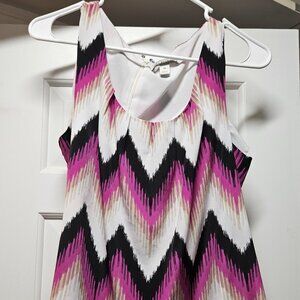 Pink/Tan/White/Black women's tank top blouse